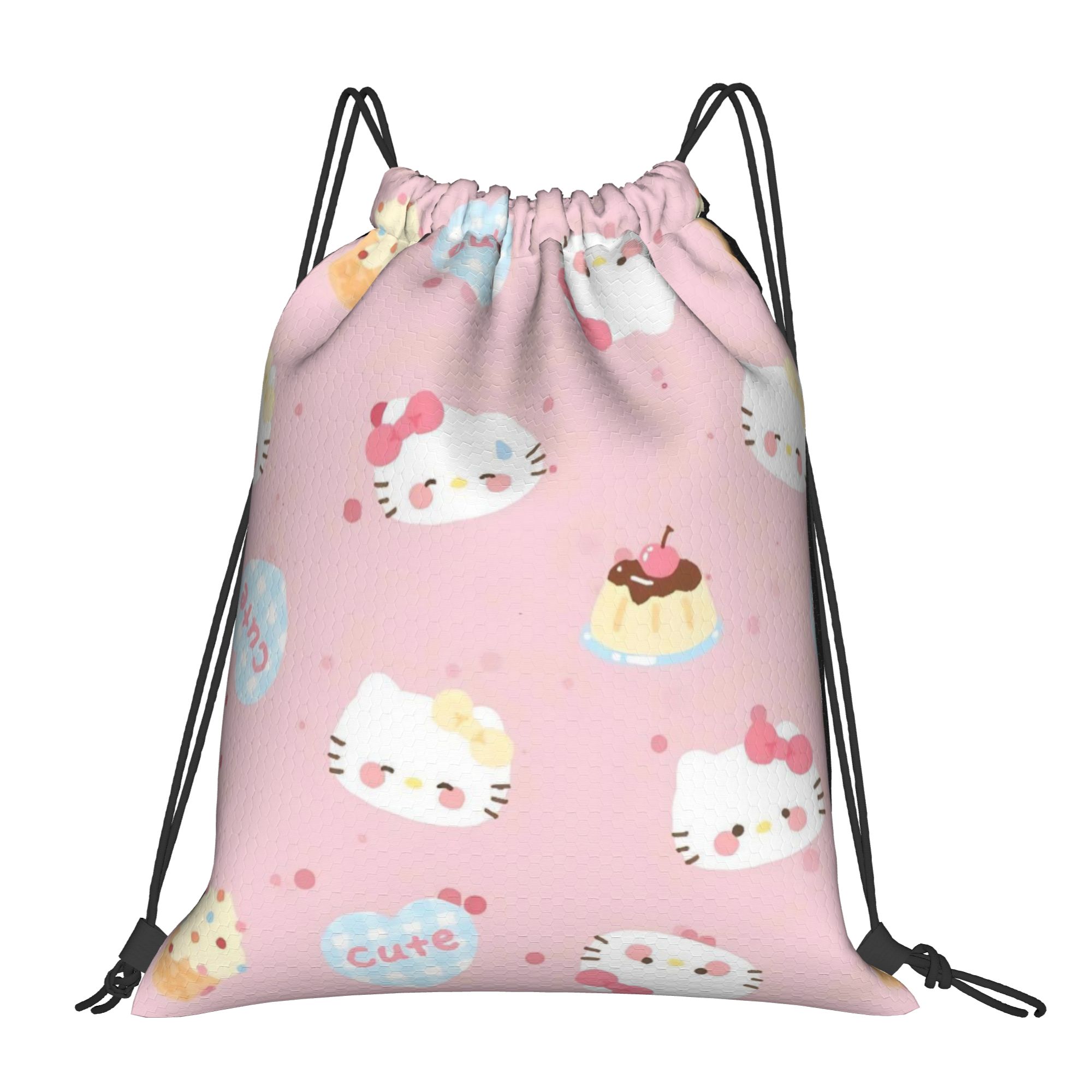 Drawstring Gym Bag - Sweet Pink Drawstring Backpack Sports Gym