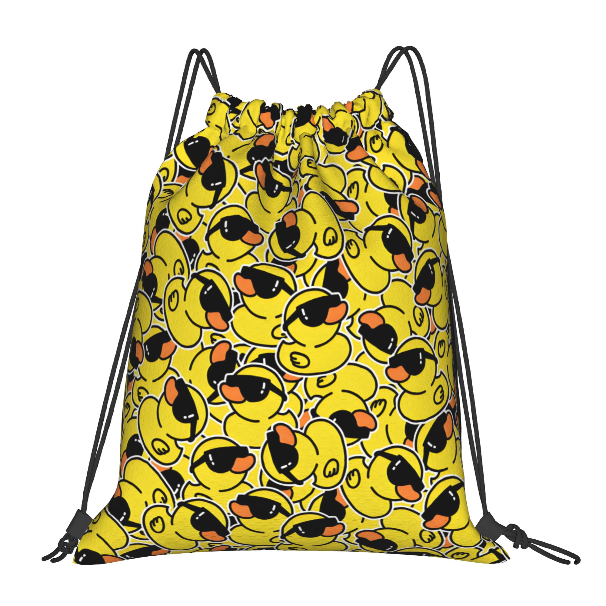 Drawstring Gym Bag - Custom Rubber Duck Sunglasses Shower Bath