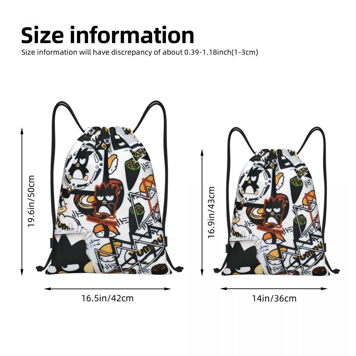 Cute Cartoon Penguin Bad Badtz - Drawstring Gym Bag review and price