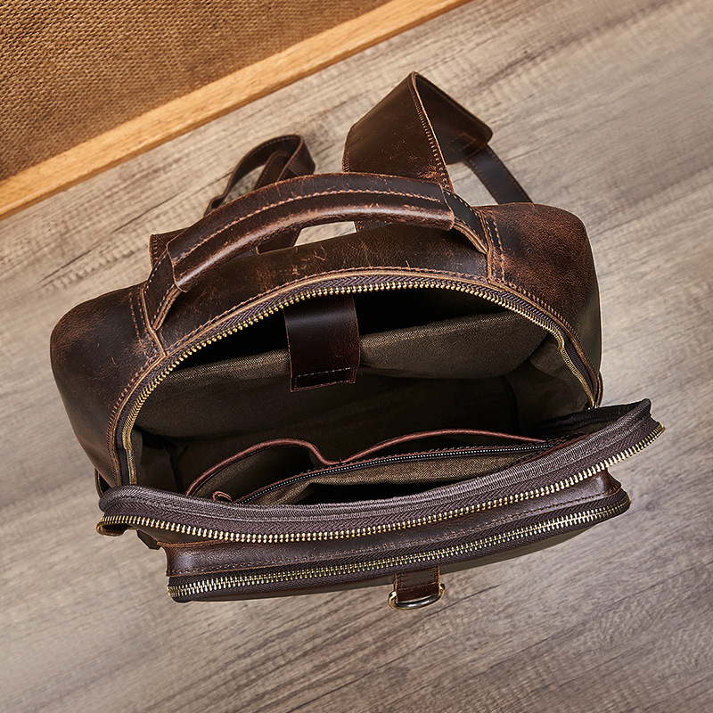 Men's Top Grain Waxed Leather  - Leather Backpack Vintage review and price