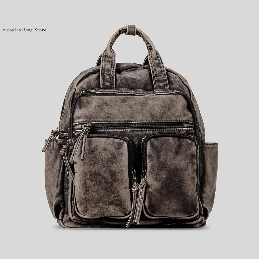 Luxury Soft Washed Pu Leather  - Leather Backpack Vintage review and price