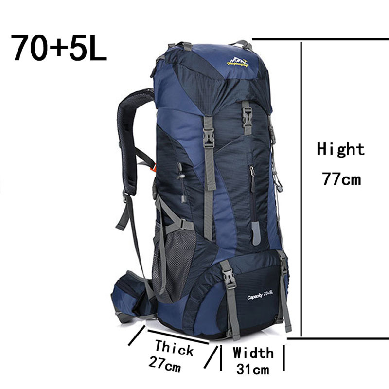 75L Men Women Outdoor Hiking T - Rain Cover Backpack review and price