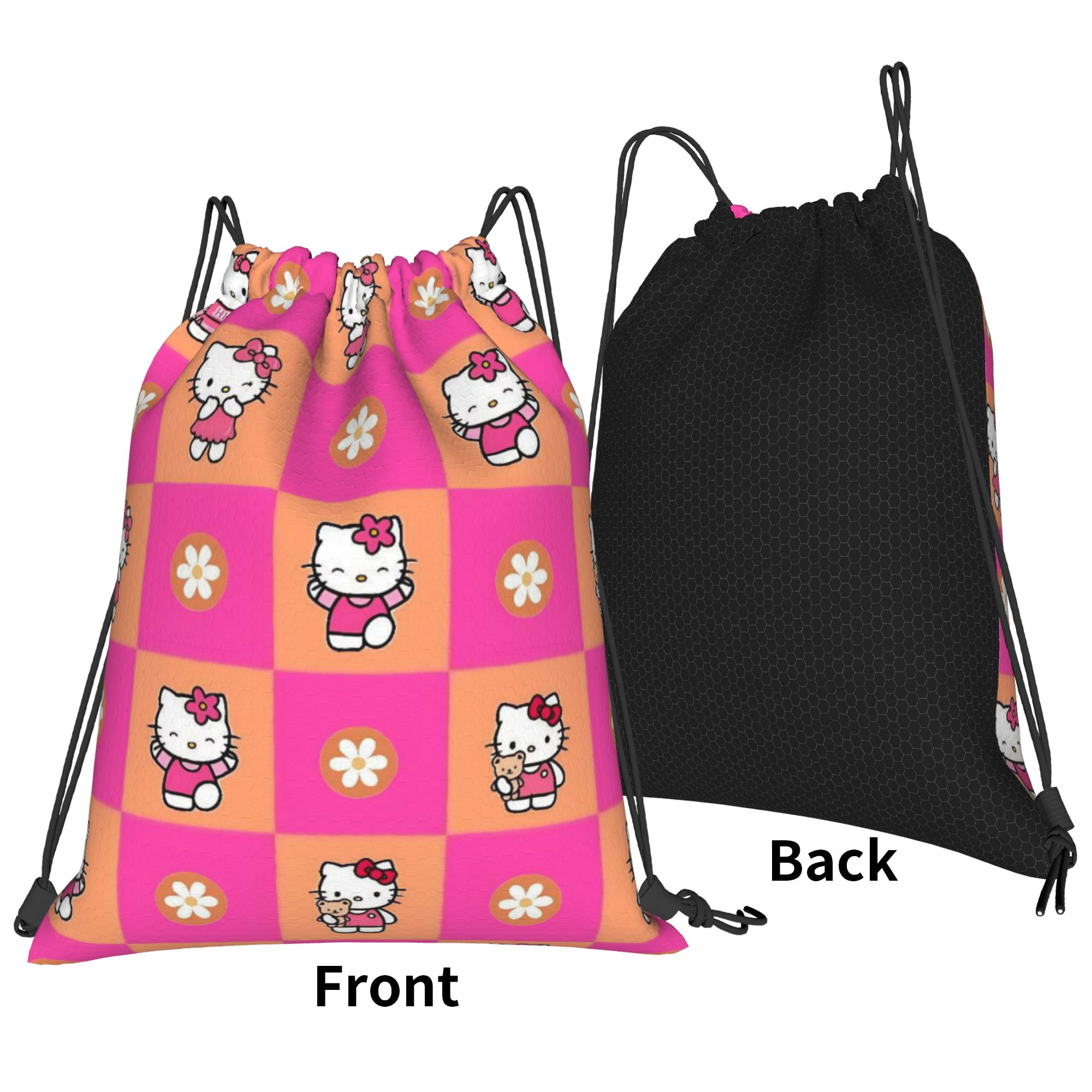 Pink Checkered Bag Drawstring  - Drawstring Gym Bag review and price