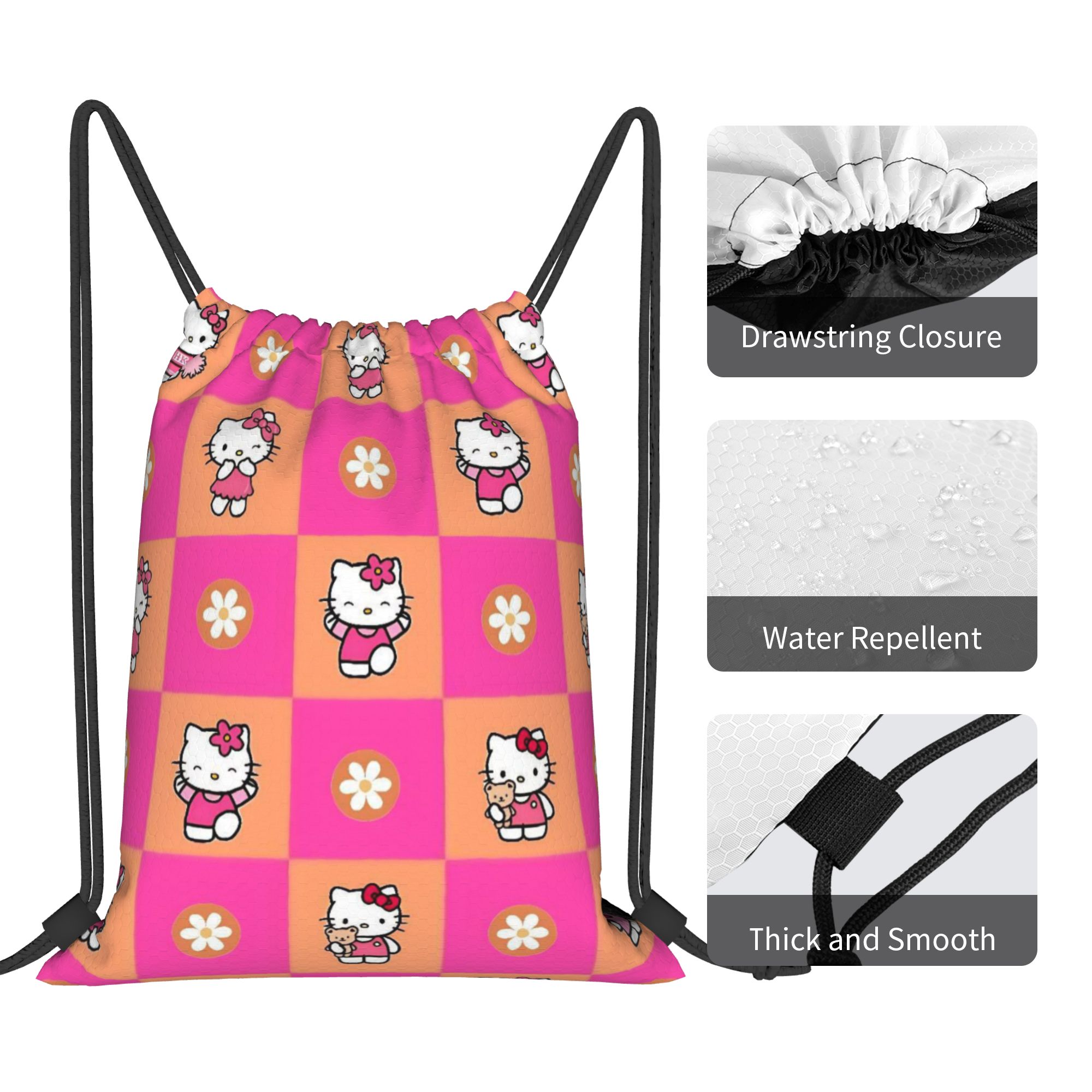 Pink Checkered Bag Drawstring  - Drawstring Gym Bag review and price