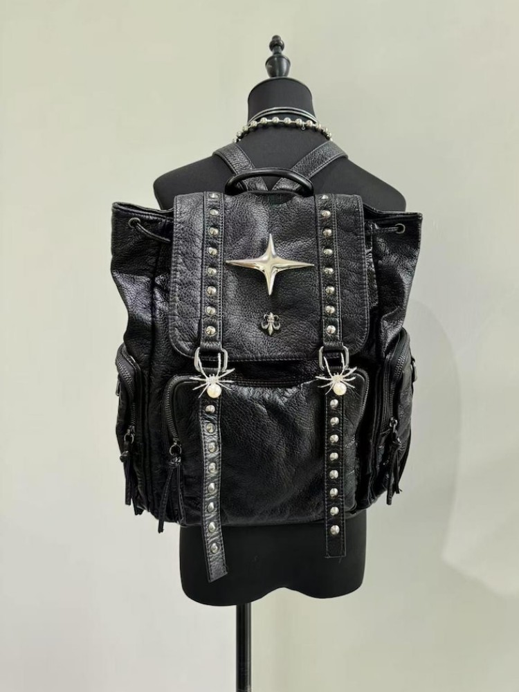 Gothic Punk PU Leather Shoulde - Leather Backpack Vintage review and price