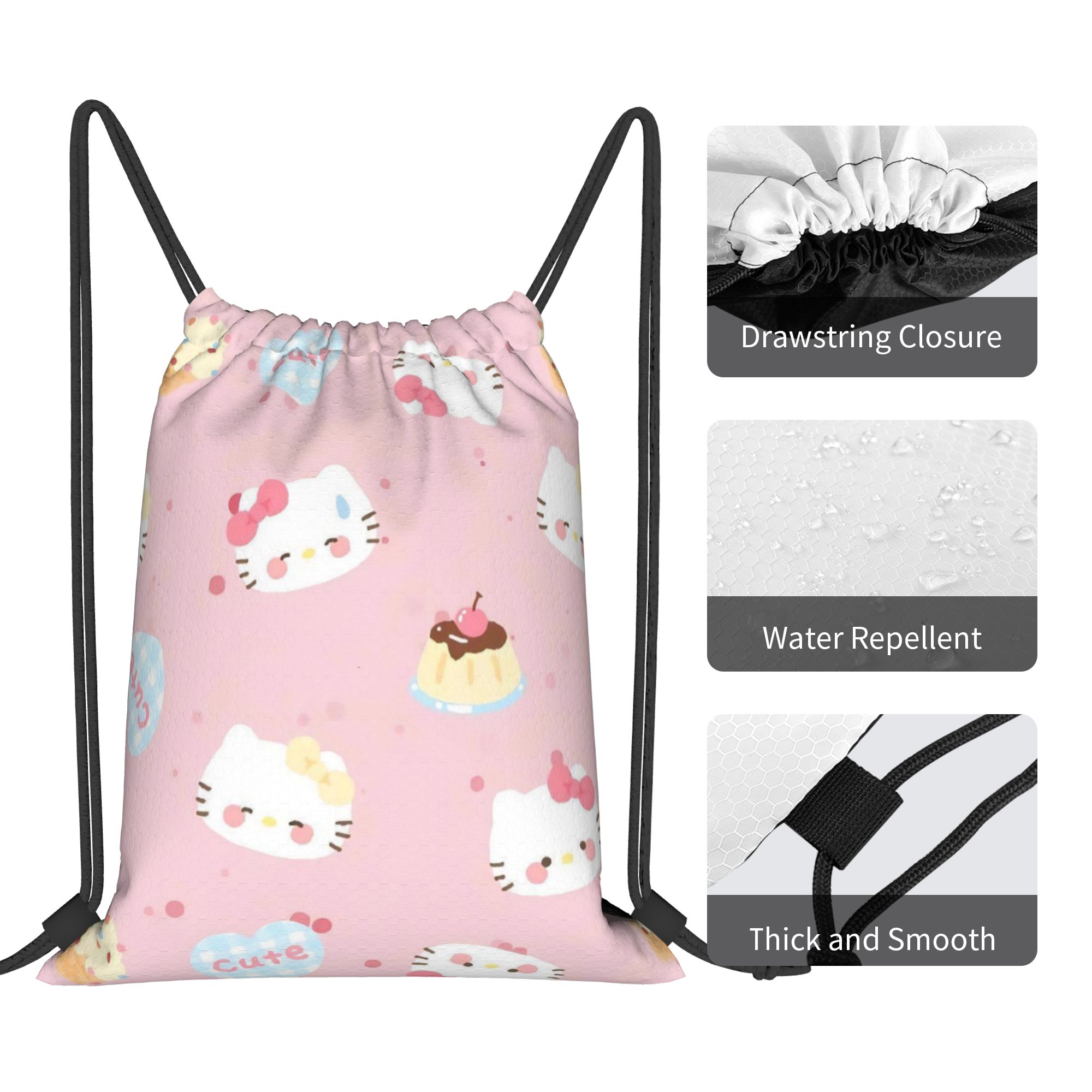 Sweet Pink Drawstring Backpack - Drawstring Gym Bag review and price