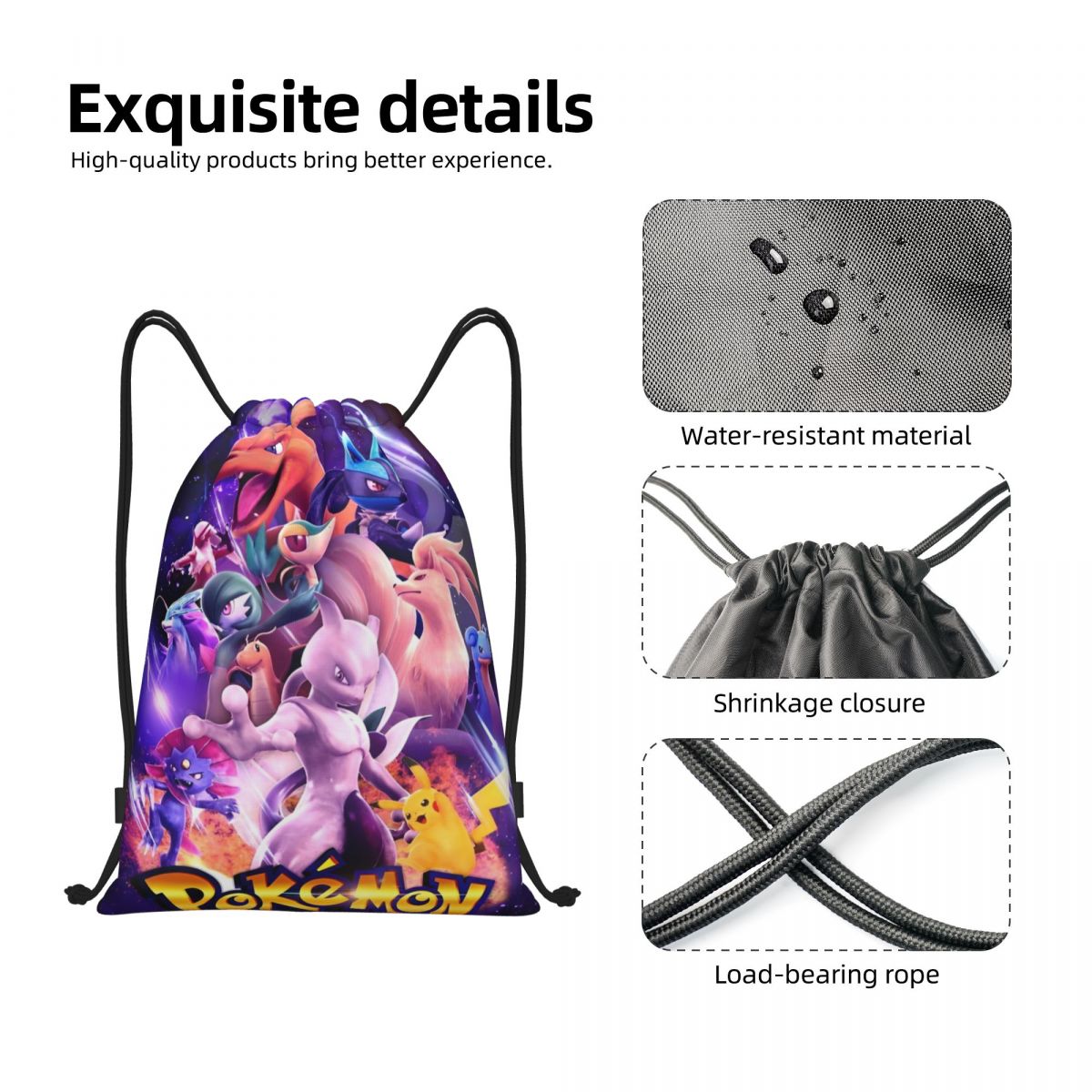 Cute Cartoon Manga Poke-Mon Ba - Drawstring Gym Bag review and price