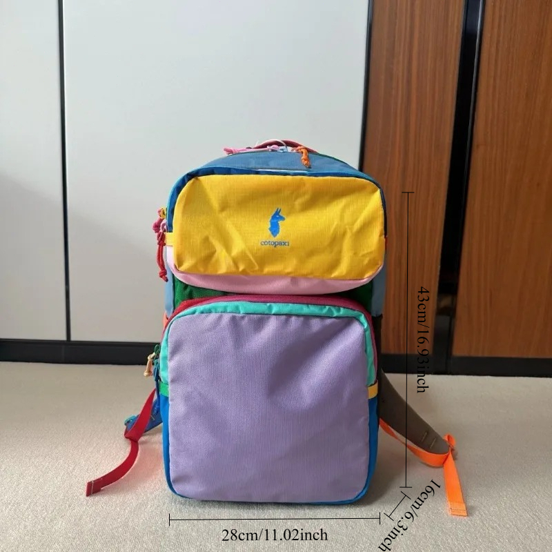 Dopamine Color Block Backpack  - Canvas Backpack Casual review and price