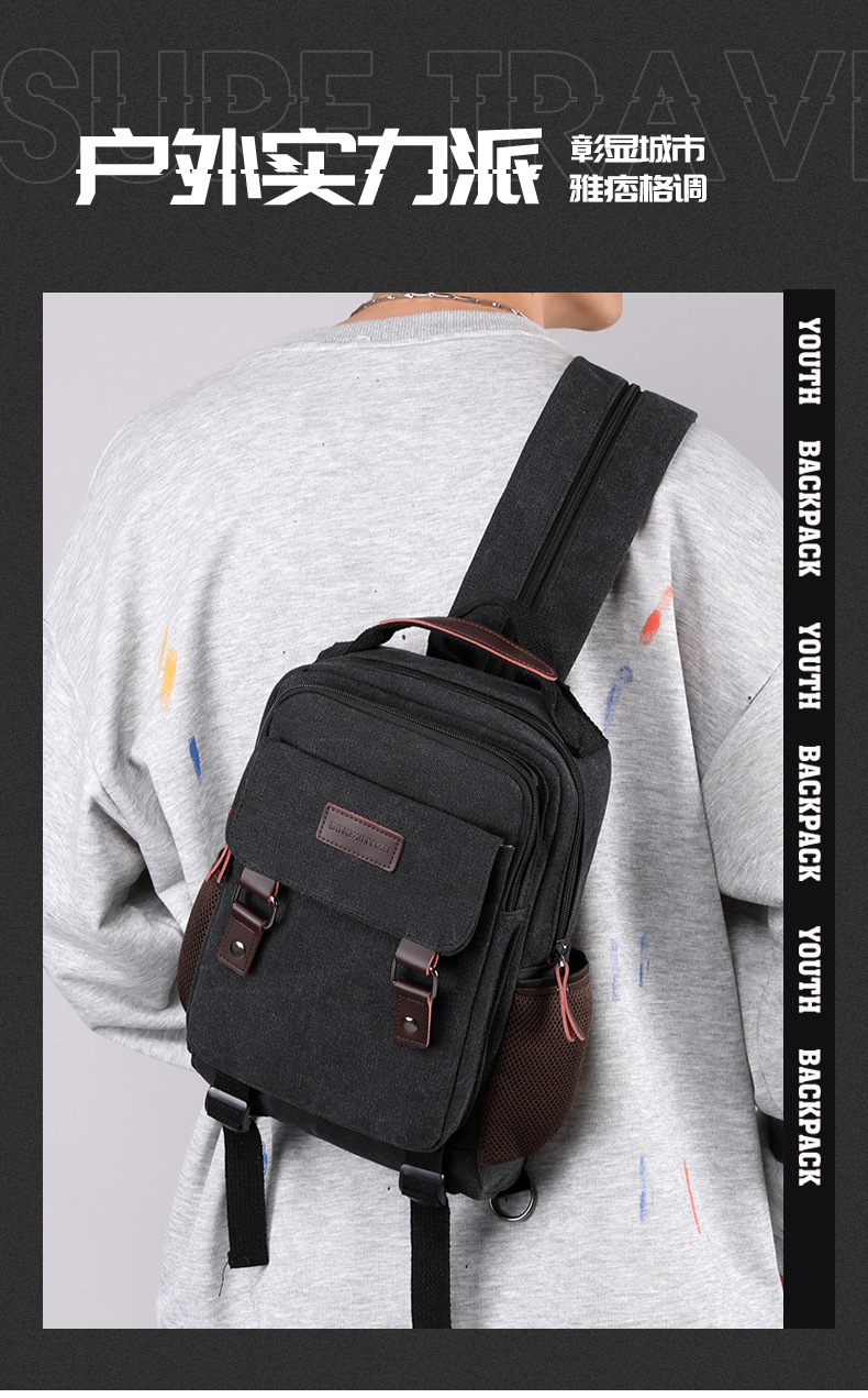 New Canvas Chest Bag Men Large - Canvas Backpack Casual review and price