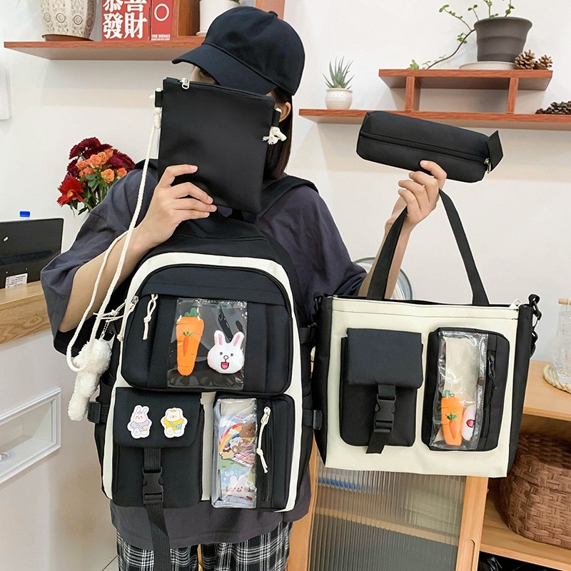 4 Pcs Sets Children's School B - School Backpack Teen review and price