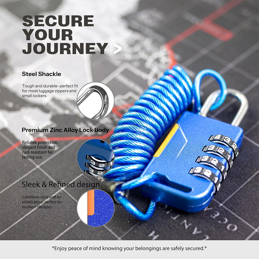 4 Digit Combination Padlock wi - Travel Backpack Anti Theft review and price